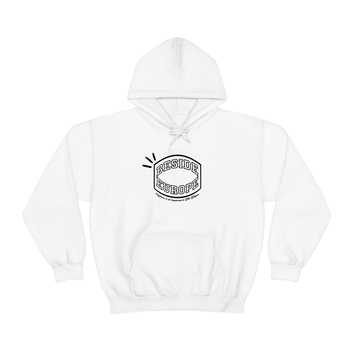 Where it all happened is The Hague - Black on white hoodie