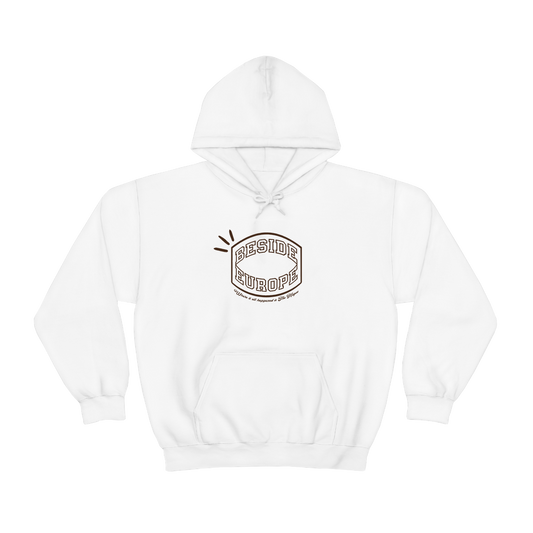 Where it all happened is The Hague - Brown on white hoodie